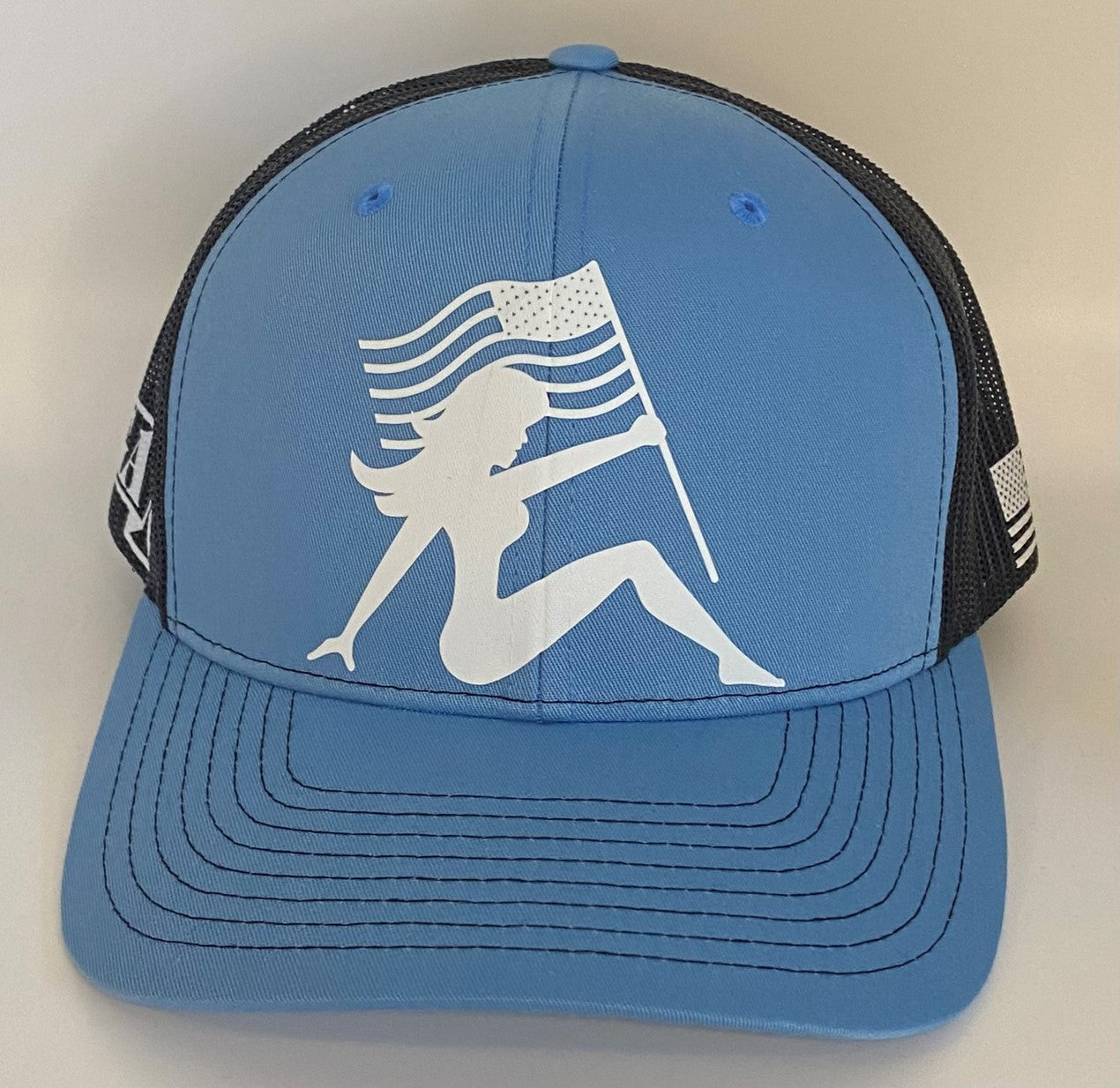 AGA American Flag Girl - Trucker Snapback Hat + Flex Fit Option