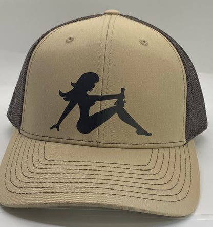 AGA Bong Girl Trucker Snapback Hat + Flex Fit Option